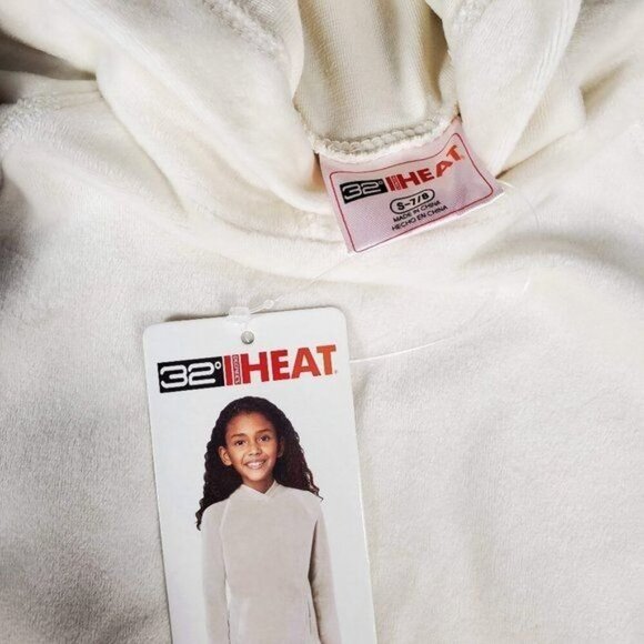 32 Degrees Heat Hoodie Girls Pullover Knit Top Velour Blouse Youth Shirt - Picture 4 of 10